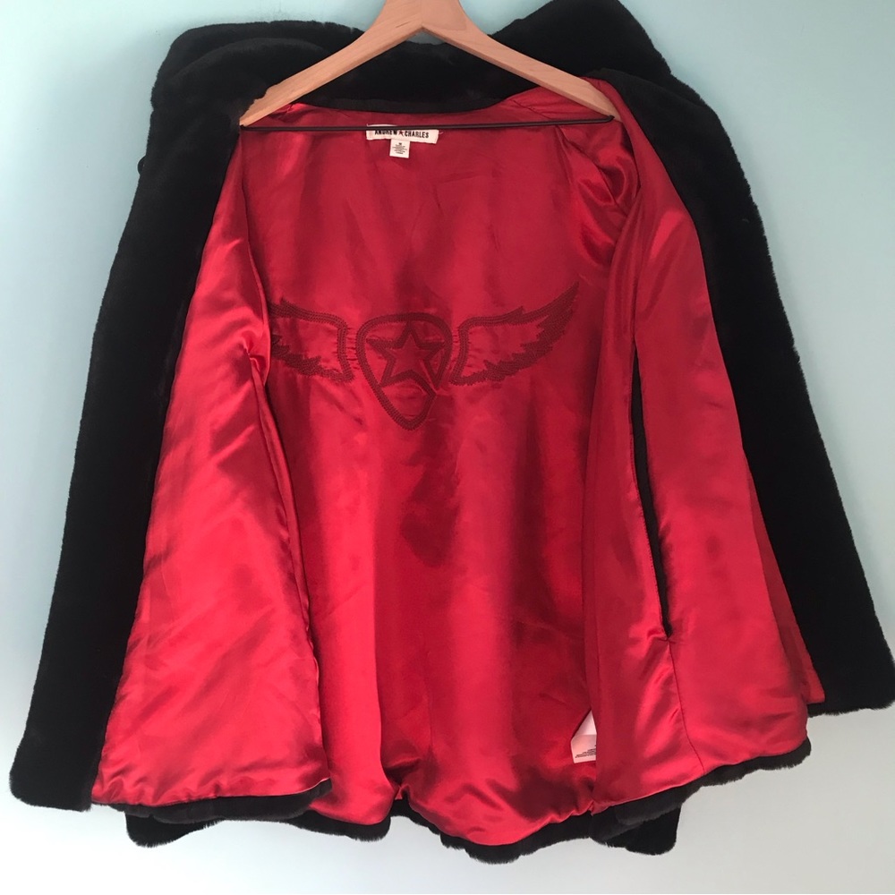 Andrew Charles Vintage Faux Fur Gothic Punk Cape Jacket M Rock N Roll Retro Rare
